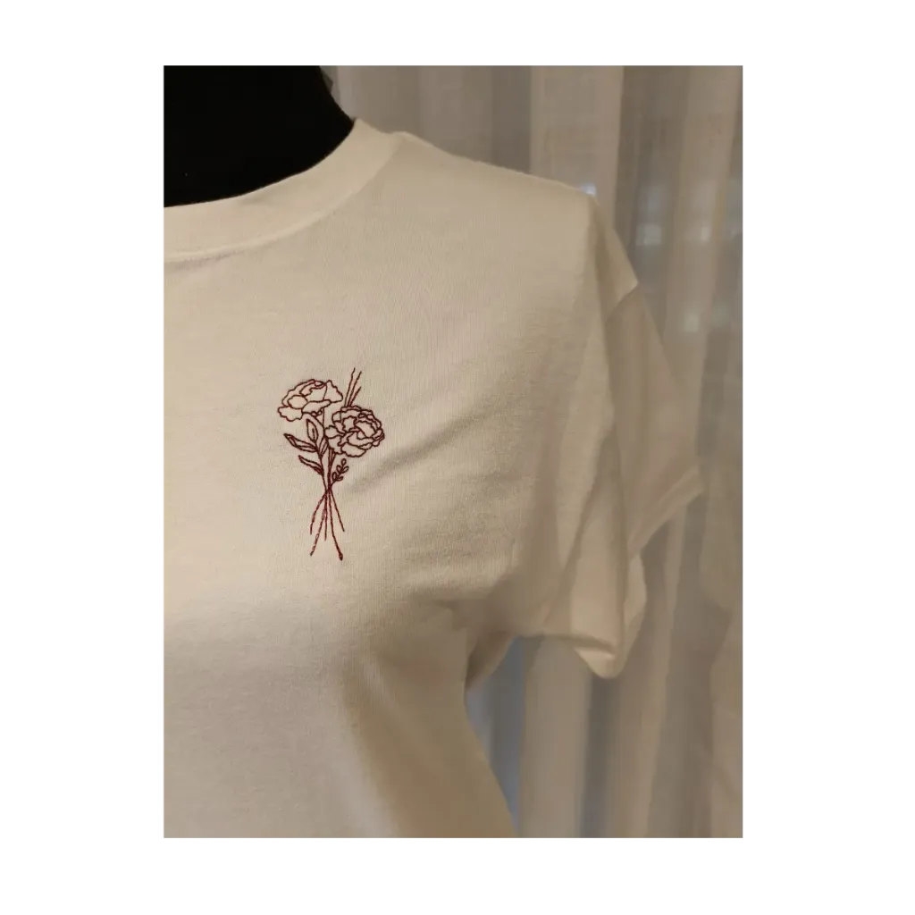 T-SHIRT GEBOORTEBLOEM (SMALL, Wit)