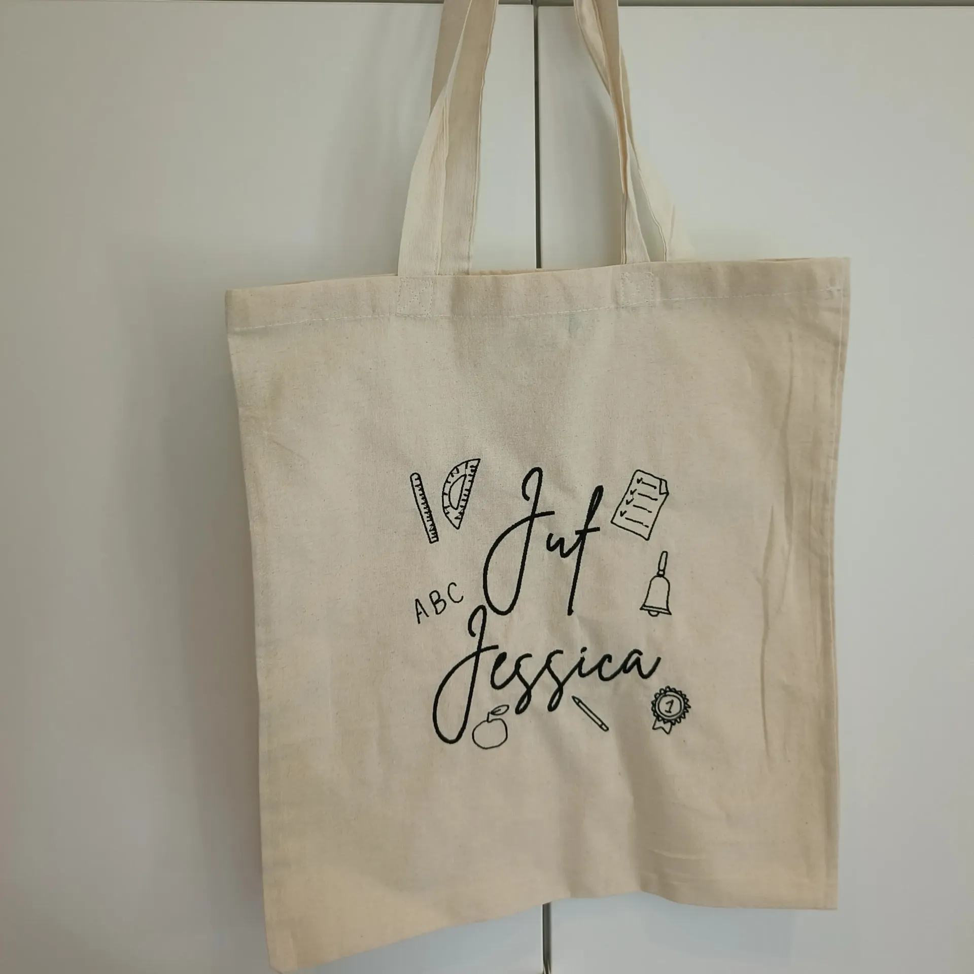 *Totebag juf + naam